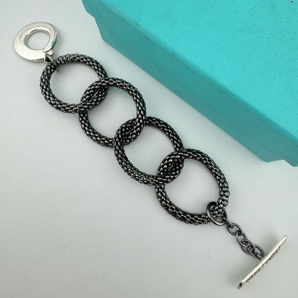 RARE Tiffany & Co. Mesh Toggle Bracelet by Paloma Picasso Sterling Silver - Picture 1 of 8